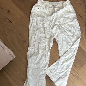 Athleta White Linen Pants